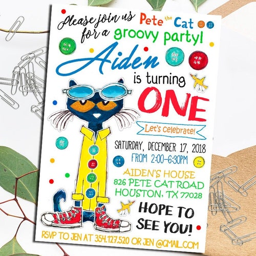 Pete the Cat Birthday Favor Tags PRINTABLE DIGITAL DOWNLOAD - Etsy