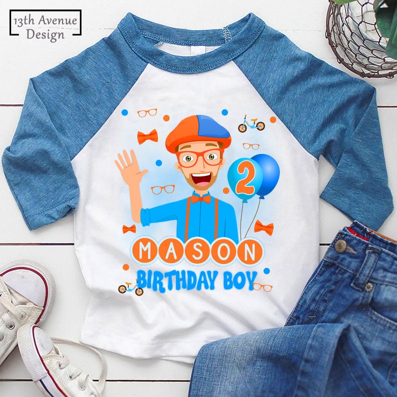 Blippi Birthday Iron on Transfer Digitalprint Yourself Etsy