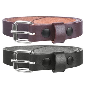 Leather belt for kids (100% genuine) black / brown 18&#39;&#39; to 28&quot; waist sizes