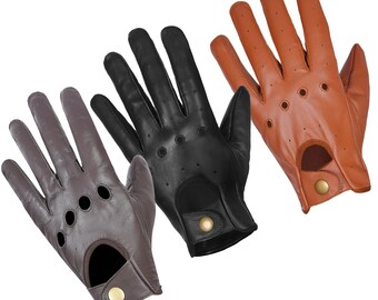 Women Unlined Genuine Leather Driving Fashion Gloves MEDIUM, BLACK