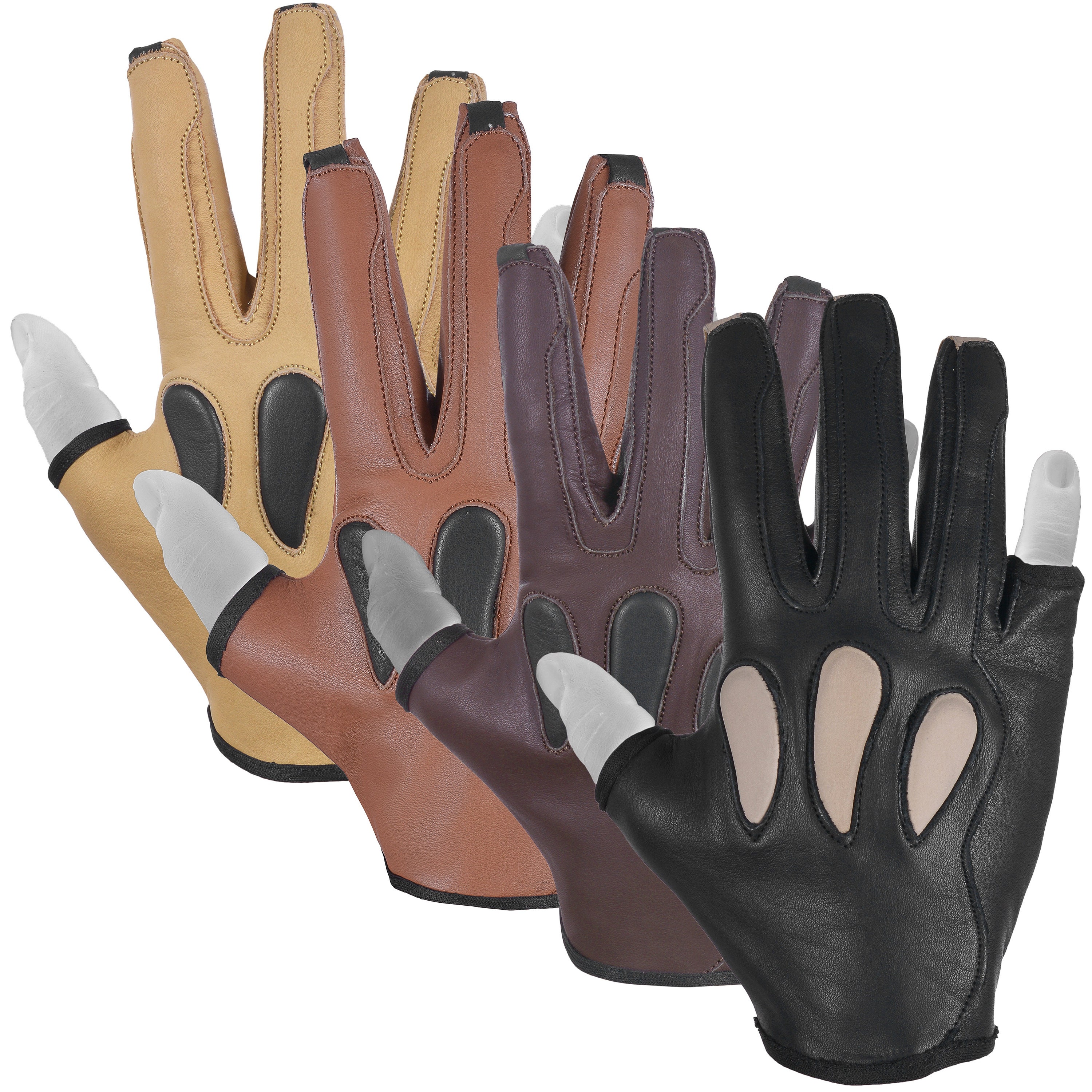 Italian Premium Archers Leather 3 Full Finger Right Hand Glovetop Quality  Gloves -  Israel