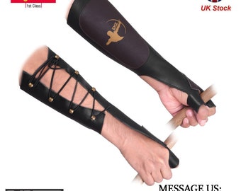 Daskz  Leather Archery Arm Guard Protective Forearm Bracer for Shooting Hunting