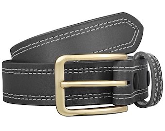 小物 double belt (smooth leather) ORCIANI Grit leather belt with double metal loop. , color Brown