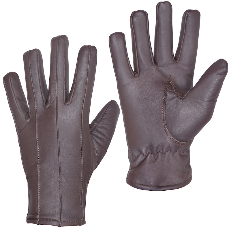 Mens Leather Gloves Soft Feel Fully Lined Fleece Winter Warm Etsy UK