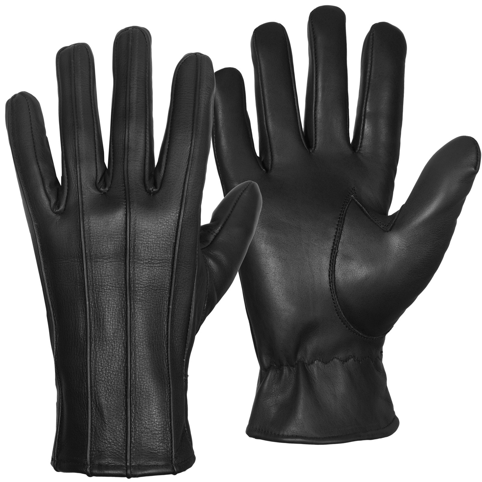 Mens Leather Gloves Soft Feel Fully Lined Fleece Winter Warm Etsy UK