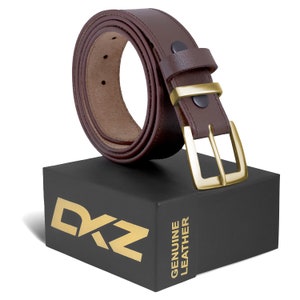 Leather belt 100% genuine Black / Brown 30”to 64” waist sizes