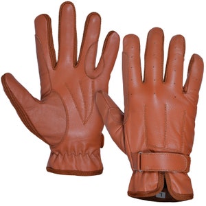 Horse Riding Gloves 100% Genuine Premium Leather Quality New Brown