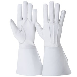 Gantelets / GANTS en cuir souple Piper drummer chevalier templier neufs White Leather Gloves