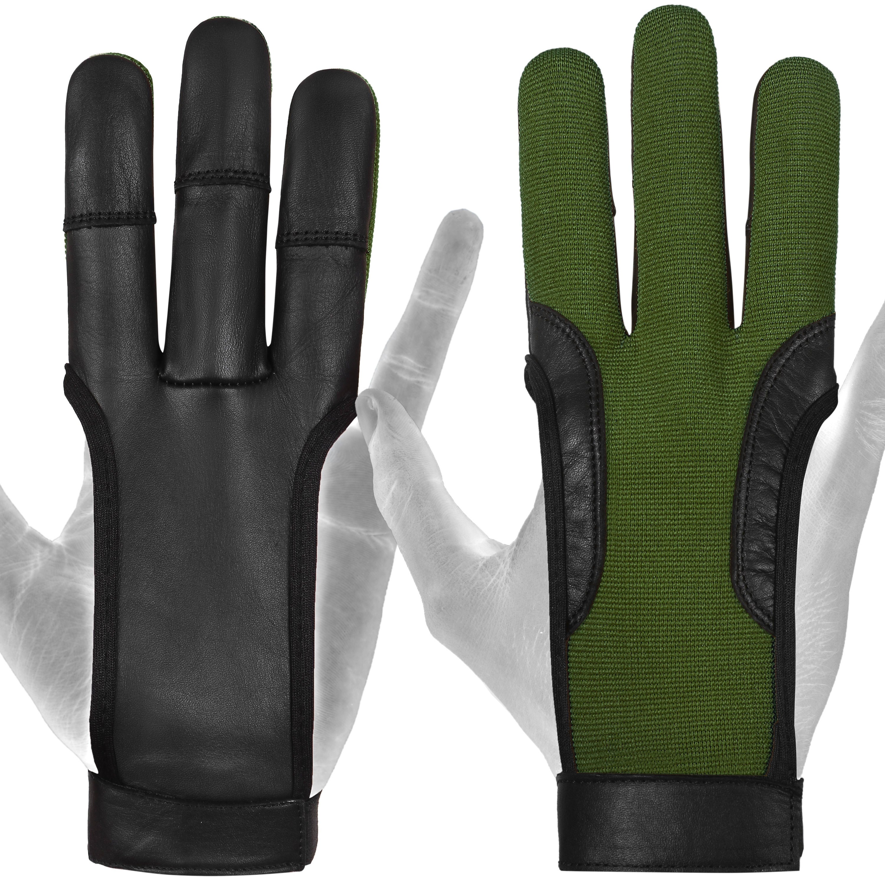 Guantes De Tiro Con Arco Para Caza, Tres Dedos Con Almohadilla Antideslizante De Gamuza - Ajustables Para Jóvenes Y Adultos Principiantes