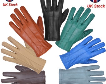 Leather Winter Gloves | Fleece Lined | Warm Soft Driving Gloves for Men & Women