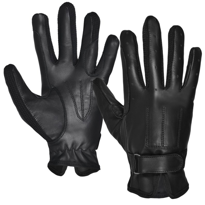 Horse Riding Gloves 100% Genuine Premium Leather Quality New Black