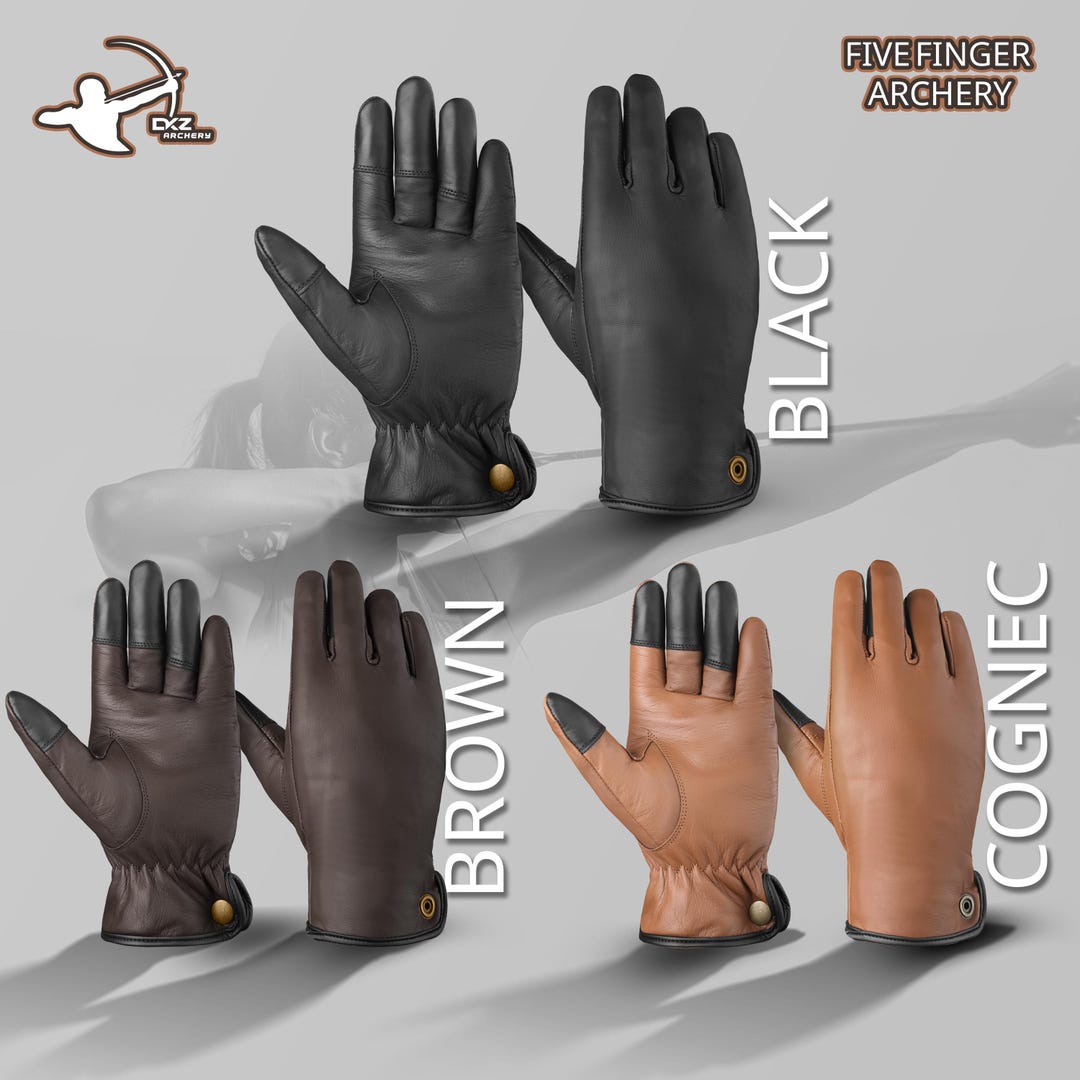 Premium Full Leather Archery Glove With Thumb Protection for Thumb