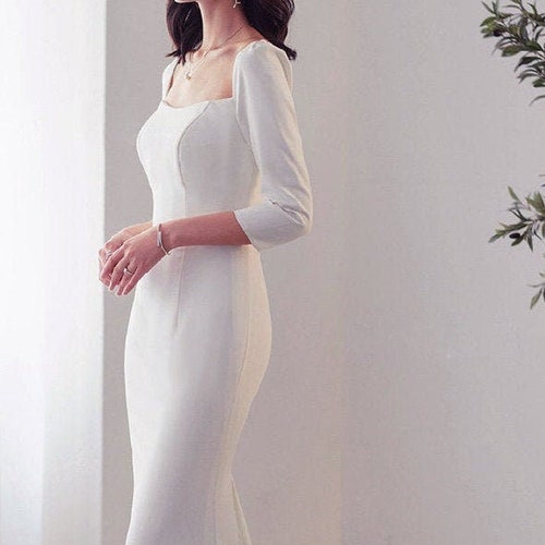long plain gown