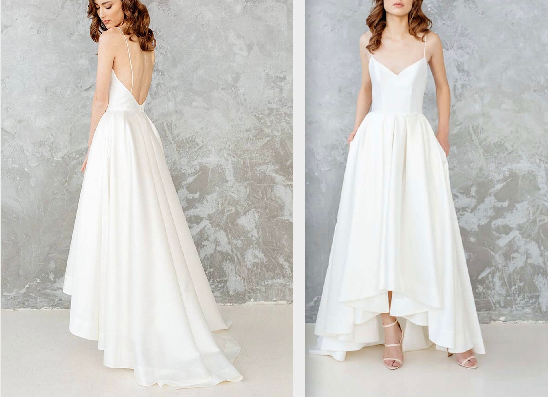 simple spaghetti strap wedding dress