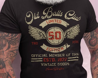 Men's Personalized Birthday T-Shirt, Vintage 40th Birthday Old Balls Club for Old Man Turning 40, Custom Year Gift