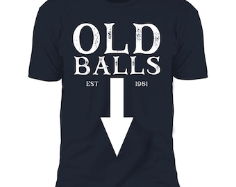 Funny 40th Birthday T-Shirt for Men, Old Balls Club Shirt, Mens 40th Over the Hill Birthday Gag Gift, Born in 1981 Gift, Custom Year