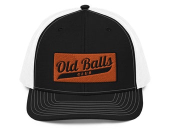 Mens Birthday Trucker Hat Old Balls Club Novelty Gag Gift Hat for Over the Hill Birthday
