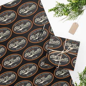 Funny Birthday Wrapping Paper for Men&#39;s 40th, 50th, 60th, Old Balls Club Birthday Gift for Him