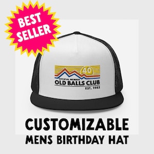 Casquette trucker rétro 40e anniversaire Old Balls Club Est 1985 pour homme, chapeau 40e anniversaire drôle pour homme, chapeau d'anniversaire personnalisé pour homme, personnalisé