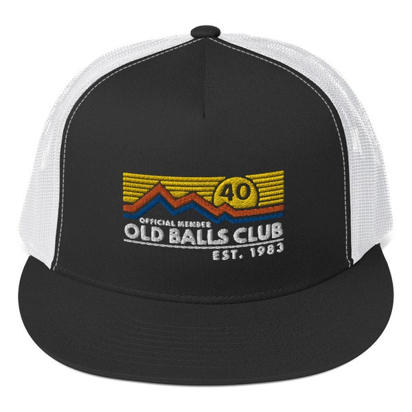 Men's Custom 40th Birthday Trucker Hat, Old Balls Club 1983 Hat, Personalized Birthday Gift for Him