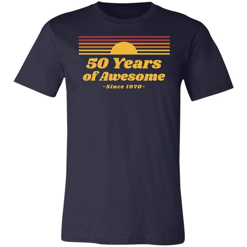 50th Birthday Gift for Him 50th Birthday Gift for Dad 50 Years of Awesome Since 1970 T-Shirt Retro 50th Birthday Unisex T-Shirt