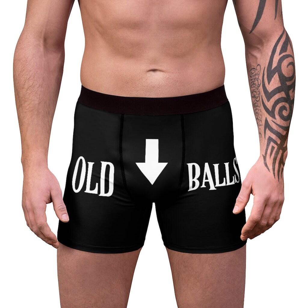 Funny Mens Old Balls Over the Hill Birthday Gag Gift Men's Boxer Briefs