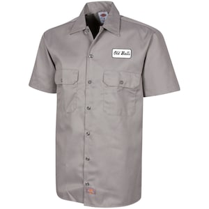 Custom Men's Name Tag Short Sleeve Work Shirt for Old Balls Birthday ...