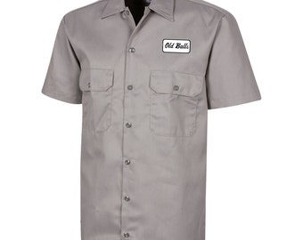 Chemise de travail à manches courtes pour homme personnalisée pour anniversaire de vieilles boules, chemise pour homme des 40e, 50e, 60e anniversaire, chemise avec porte-nom