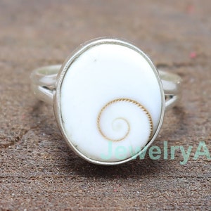 Shiva Eye Ring, Shiva Eye Shell Ring, Sterling Silver Ring, Shiva Eye Jewelry, Summer Ring, Handmade Ring, Anniversary Gift, Ring for Women
