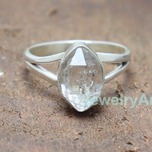 Herkimer Diamond Ring, One of kind Raw Diamond Ring, Women Ring Raw Herkimer Diamond Ring, Christmas Gift, 925 silver Ring, Diamond Crystal