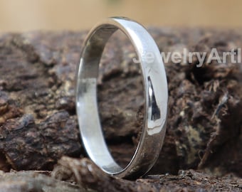 925 Sterling zilveren ring, stapelring, stapelbare ring, gewone 3 mm bandring, unisex ring, trouwring, gewone zilveren ring, eenvoudige bandring