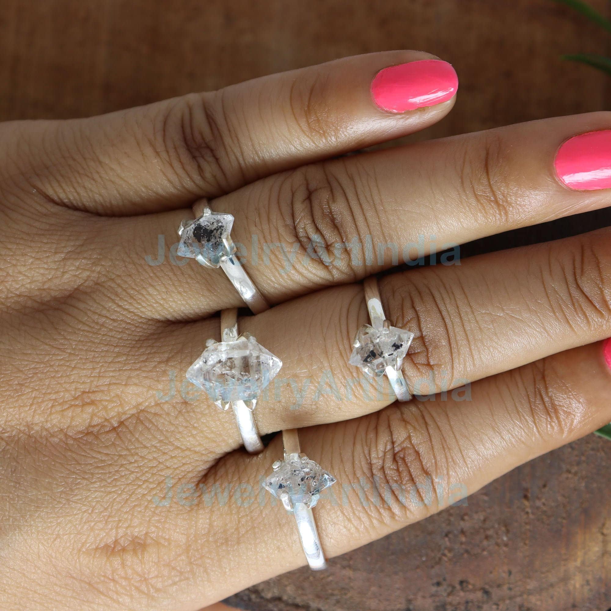 Herkimer Diamond Ring Raw Diamond Ring Raw Herkimer Diamond Etsy