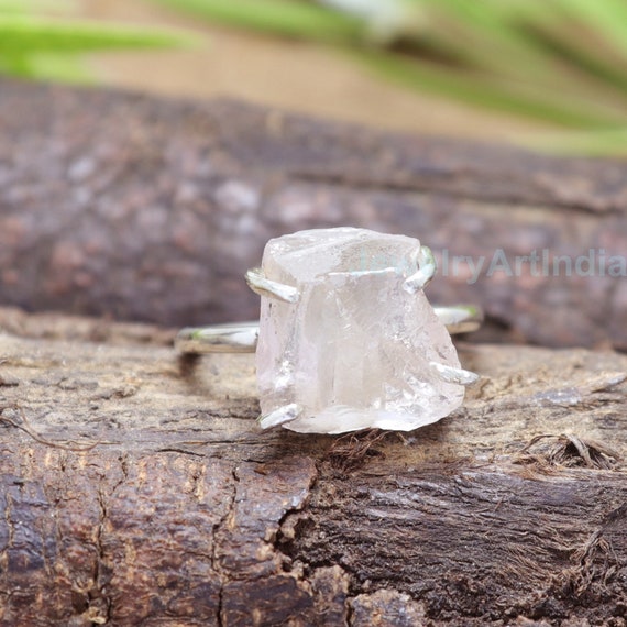Raw Rose Quartz Ring Natural Rose 