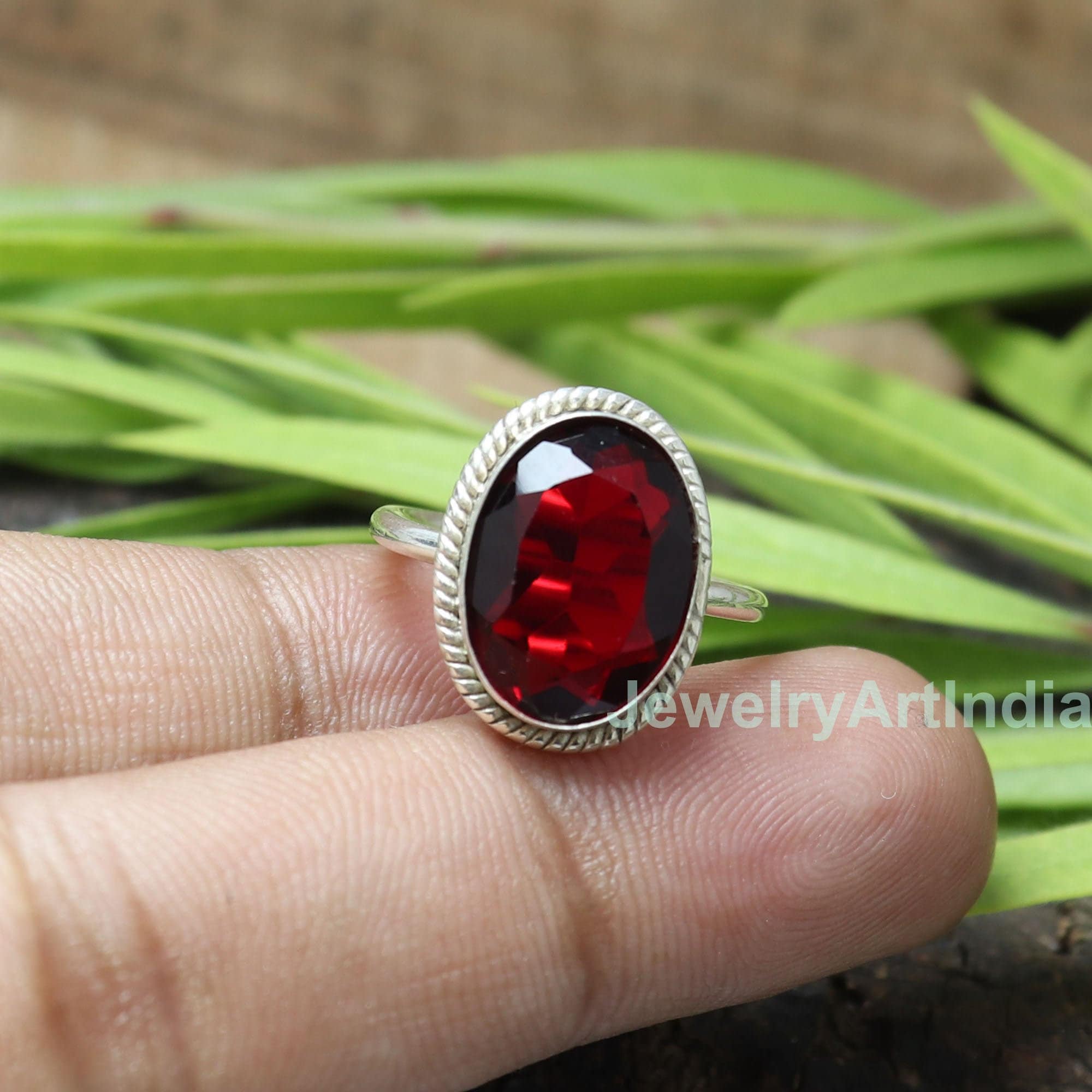 Red Garnet Ring, 925 Sterling Silver Ring, Garnet Silver Ring, Gift For Her, Handmade Christmas Gift, Christmas Gift, Wedding Women Ring