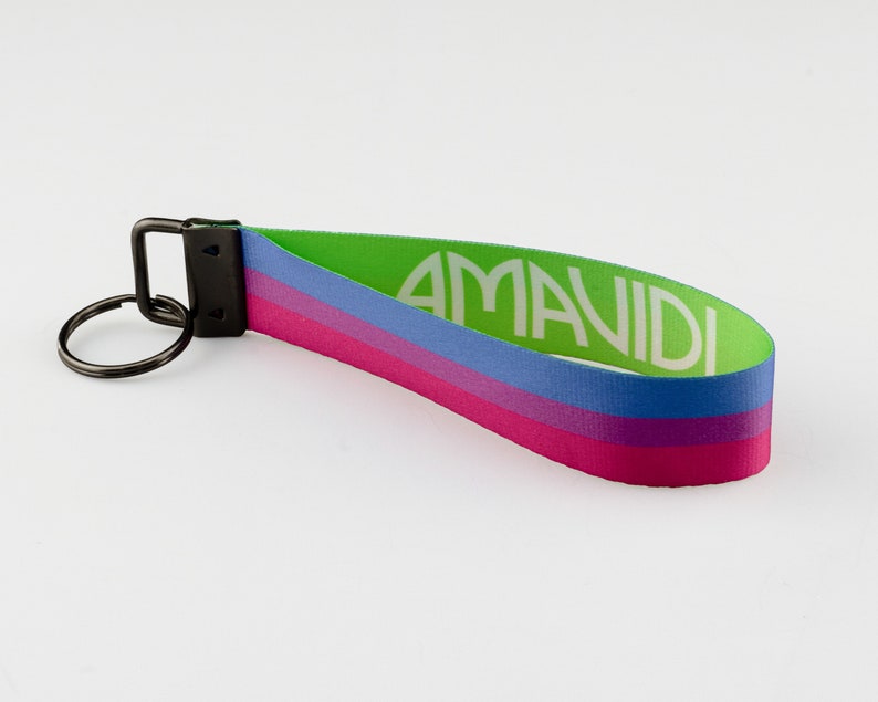 Bisexual Keychain Bisexual Flag Love is Love Wristlet Keychain Bisexual Pride Resist and Persist