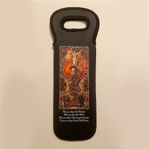 Neoprene Wine Bottle Carry Tote- Robert Hunter Jack Straw Lyrics