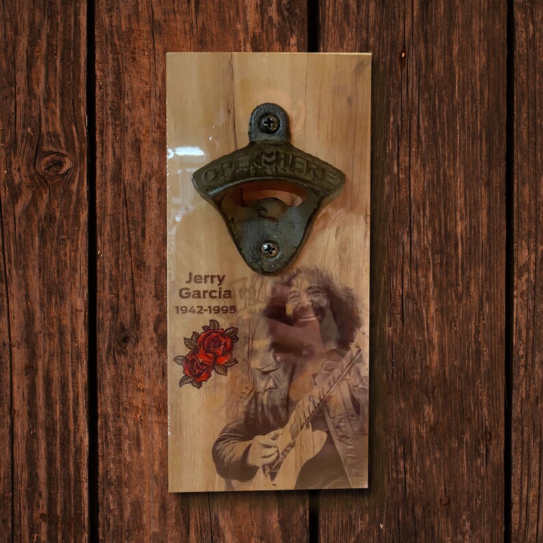 Jerry Garcia Wood Wall Hanging Bottle Opener Etsy