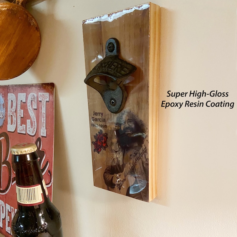 Jerry Garcia Wood Wall Hanging Bottle Opener Etsy