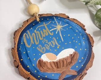 Hand painted Nativity Christmas Ornament