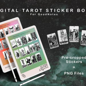 DIGITAL* Tarot Sticker Book for GoodNotes / Pamela&#39;s RWS Black&White