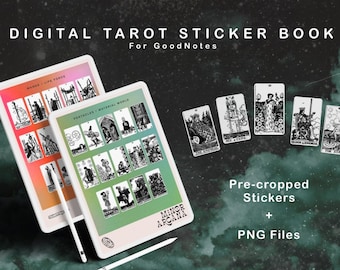 DIGITALES* Tarot Sticker-Buch für GoodNotes / Pamela's RWS Black&White