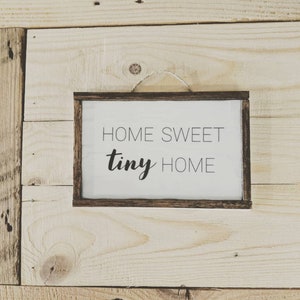 Custom Farmhouse Sign 4x6in, Personalized Christmas gift, Wood Framed, Pet Gift, Tiny House, Doll House, Office Decor, Unique Gift, Handmade