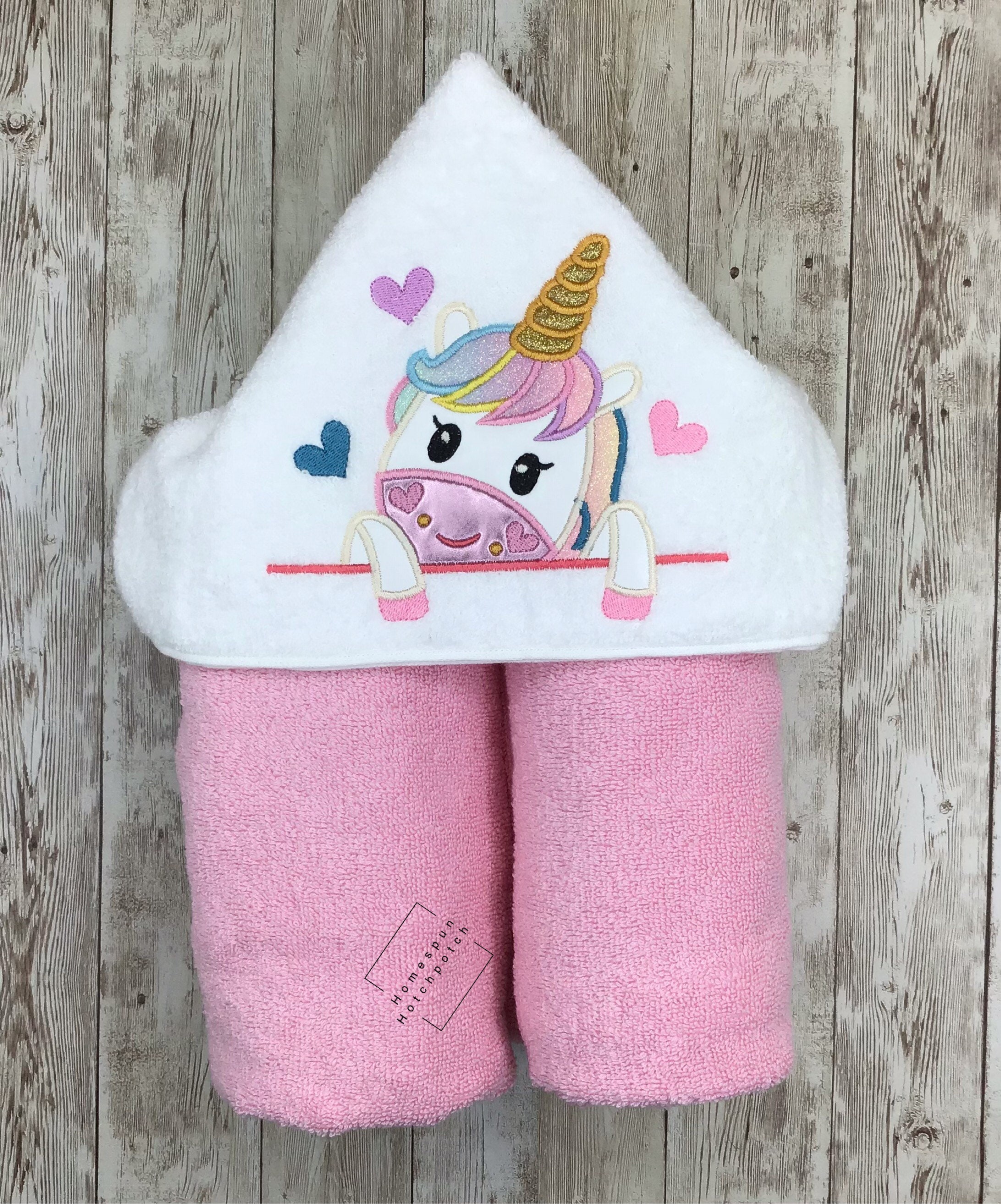 Peeking Unicorn Hooded Towel Girls Gift Bath Towel Kids Etsy