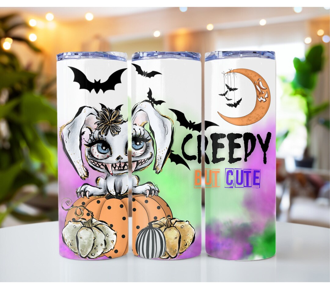 Creepy but Cute Tumbler, Halloween Tumbler Cup, 20oz Stainless Steel