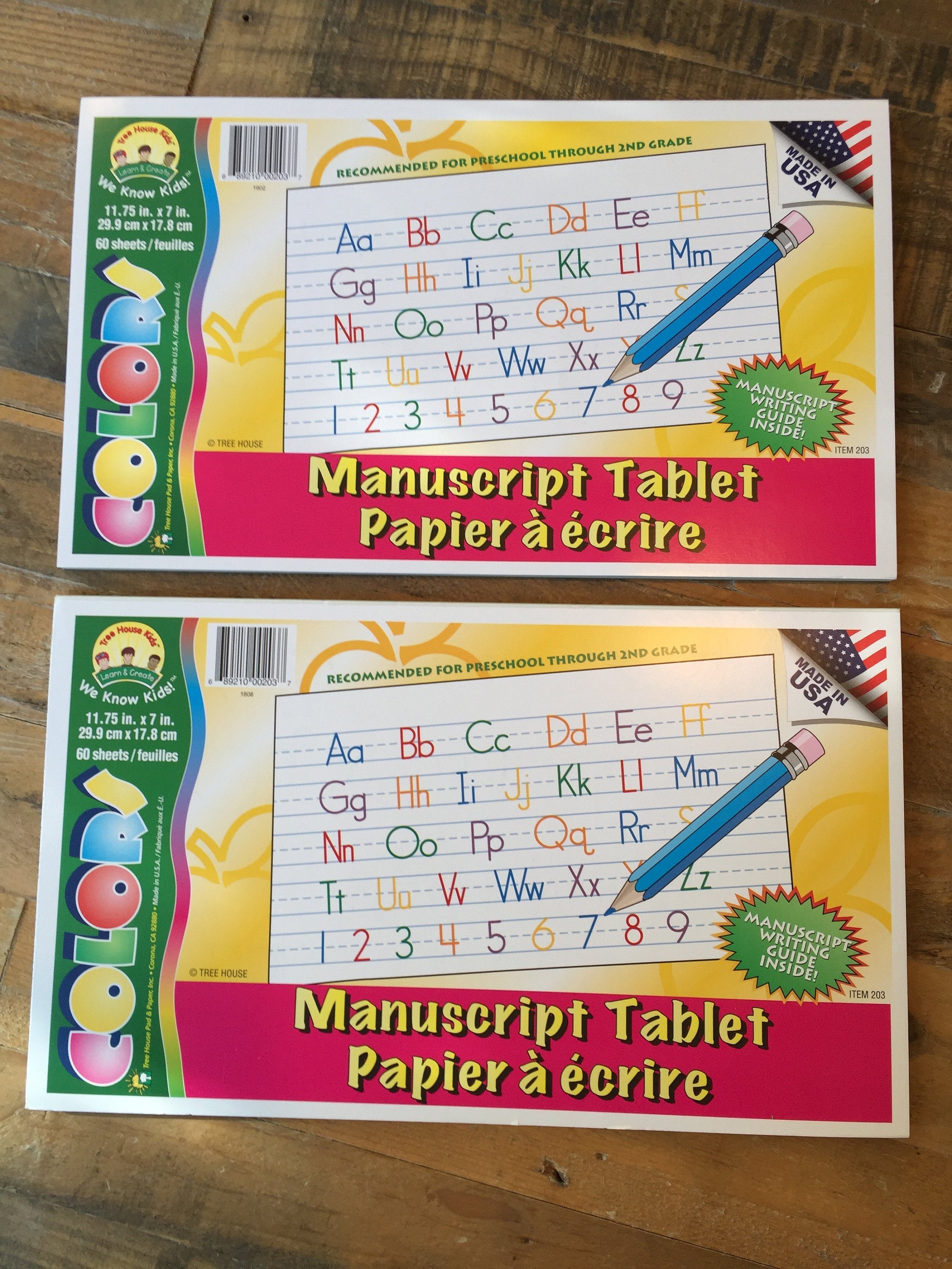 MANUSCRIPT TABLET Lot of 2 Writing Guide Paper PreK Etsy