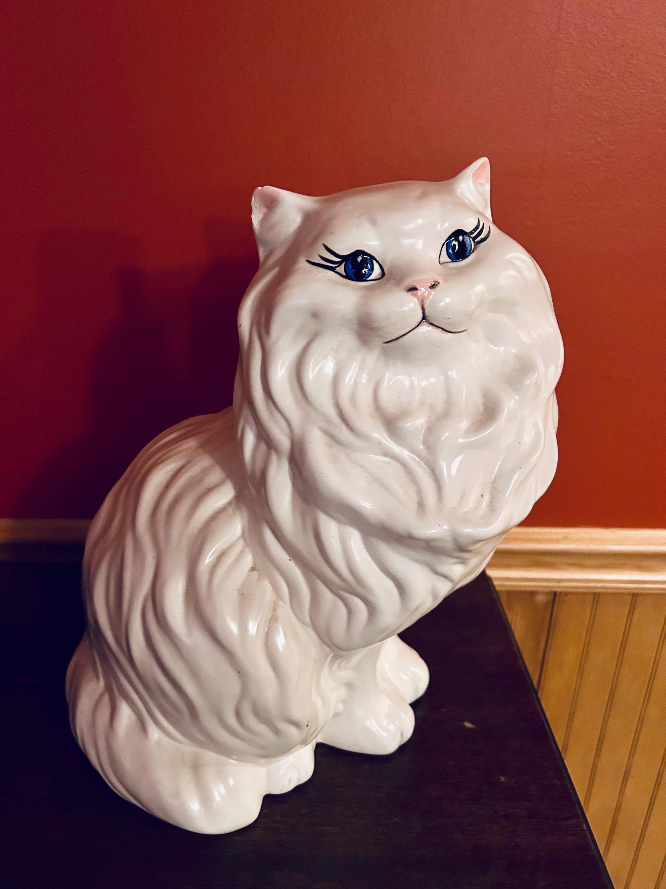 Large Vintage Ceramic Cat - Etsy