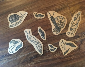 Slug and Snail Stickers