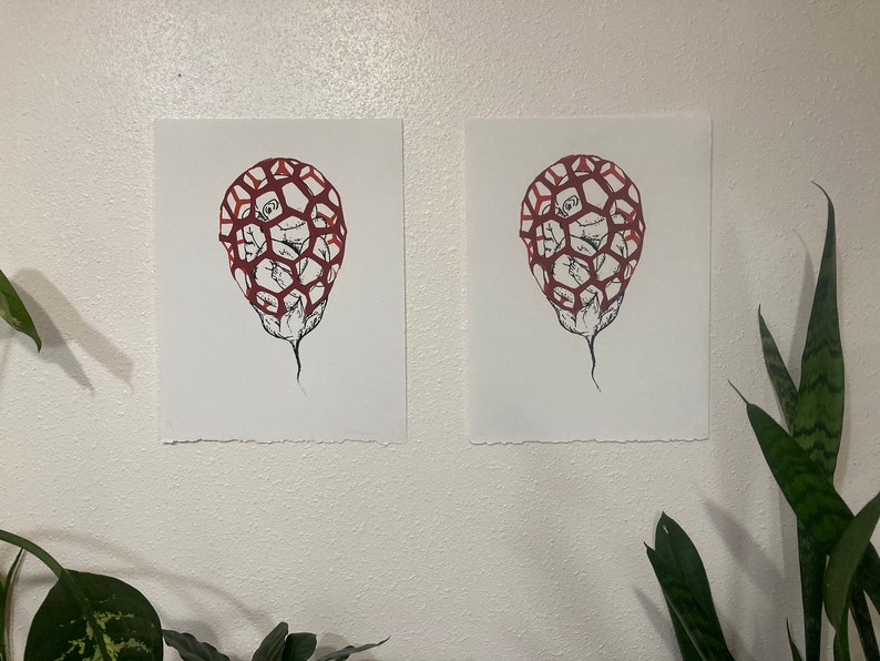 Red Cage Fugus Fetus Screenprint