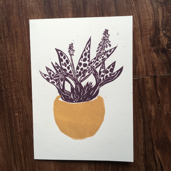 Relief Print Houseplant Card