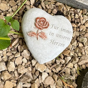 Grabherz Grabschmuck Grab Herz Spruch Für immer in unseren Herzen